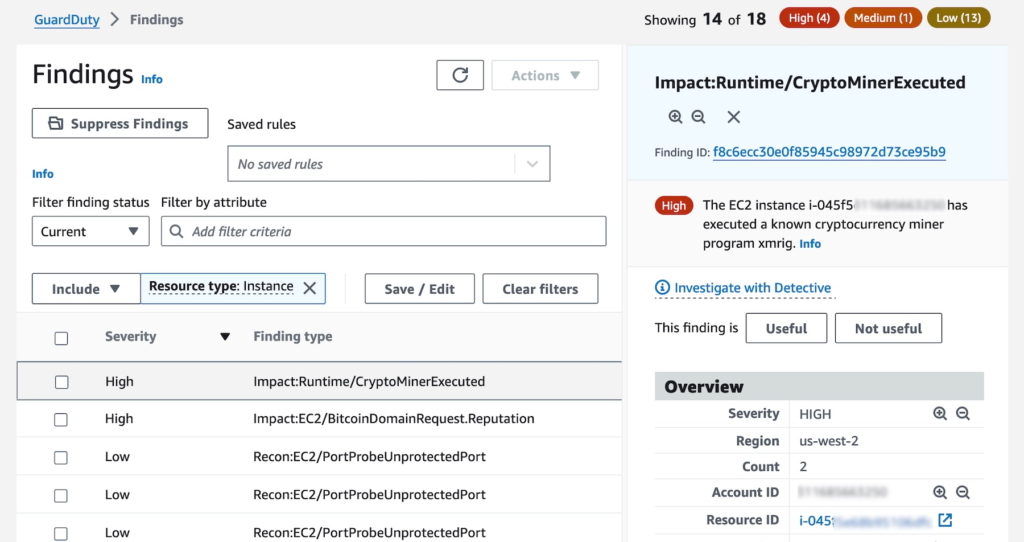 Amazon GuardDuty EC2 Runtime Monitoring is now available image 136 GuardDuty findings