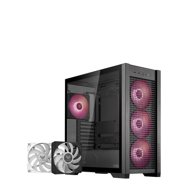 TUF Gaming GT302 ARGB offers exceptional cooling performance with four pre-installed 140 x 28 mm fans