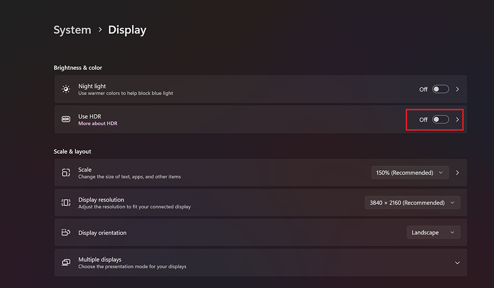 NVIDIA RTX Video HDR Display Settings
