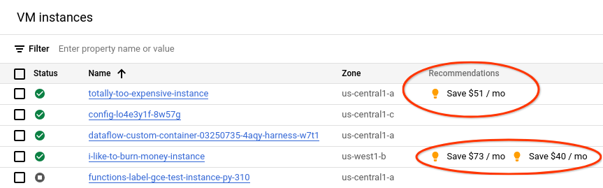 VM instances VM instances