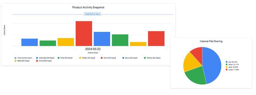 Example of Active User and File Sharing Charts