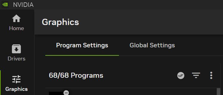 NVIDIA App Graphics feature NVIDIA App Graphics feature