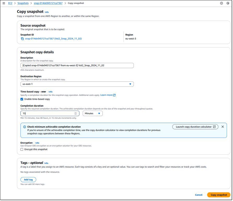 Creating a Time-Based Snapshot Copy
