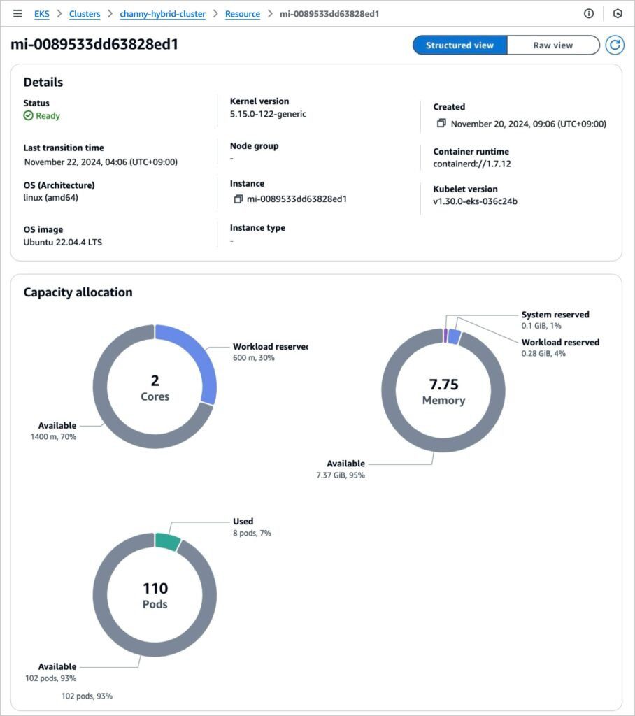 Hybrid nodes in EKS console