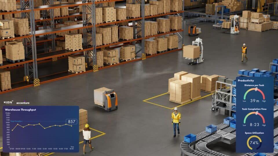 KION's warehouse management software can design and assign tasks for robot brains