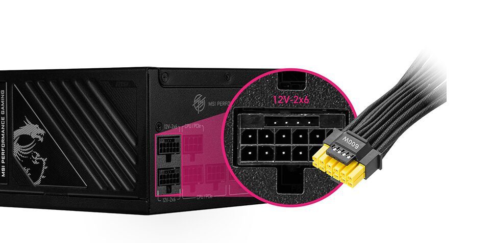 Featuring two native 12V-2x6 connectors and dual color cables