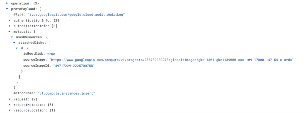 GCE instance insert audit log record with VM image id field GCE instance insert audit log record with VM image id field