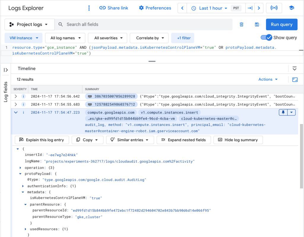 KCP VM instance audit log record forwarded to customer project KCP VM instance audit log record forwarded to customer project