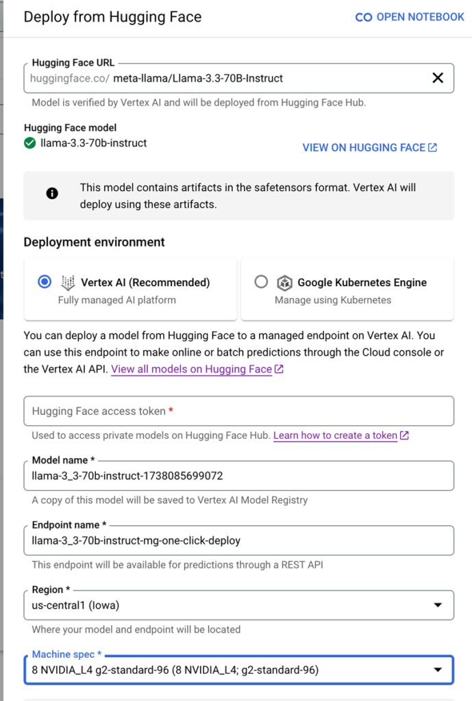 Deploy from Hugging Face