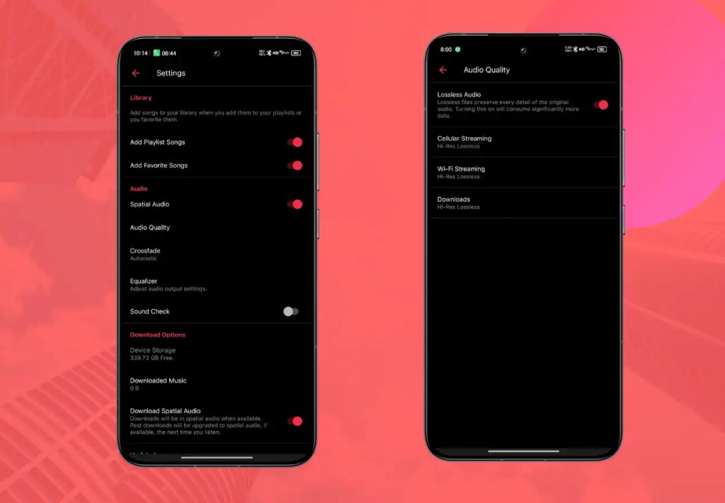 Audio Clarity settings