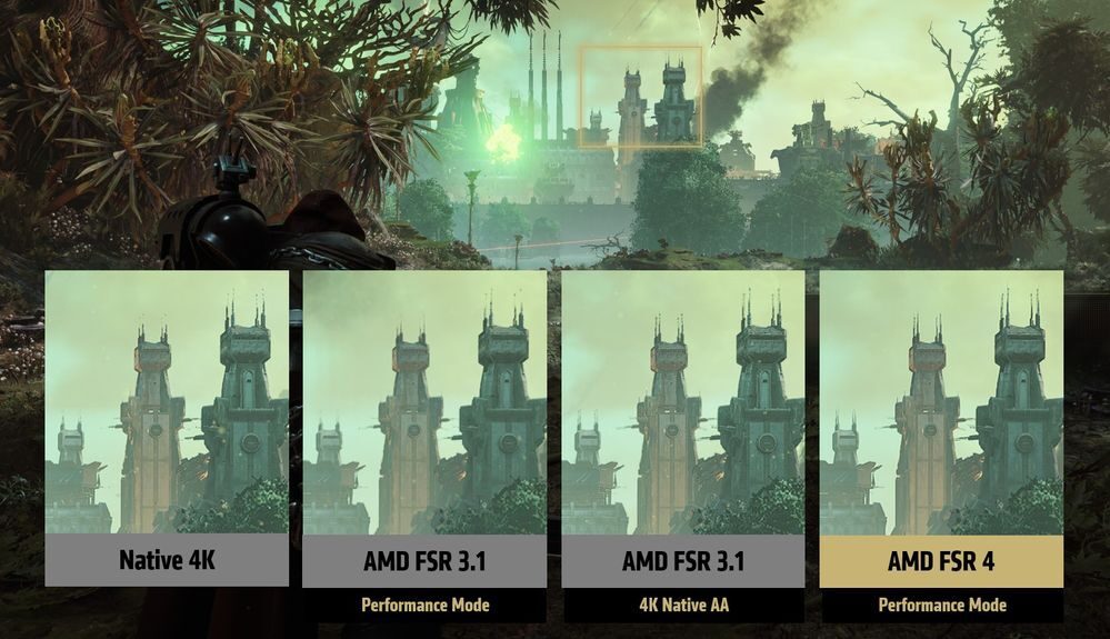 AMD FSR 4 upscaling significantly improves image quality over AMD FSR 3.1 AMD FSR 4 upscaling significantly improves image quality over AMD FSR 3.1