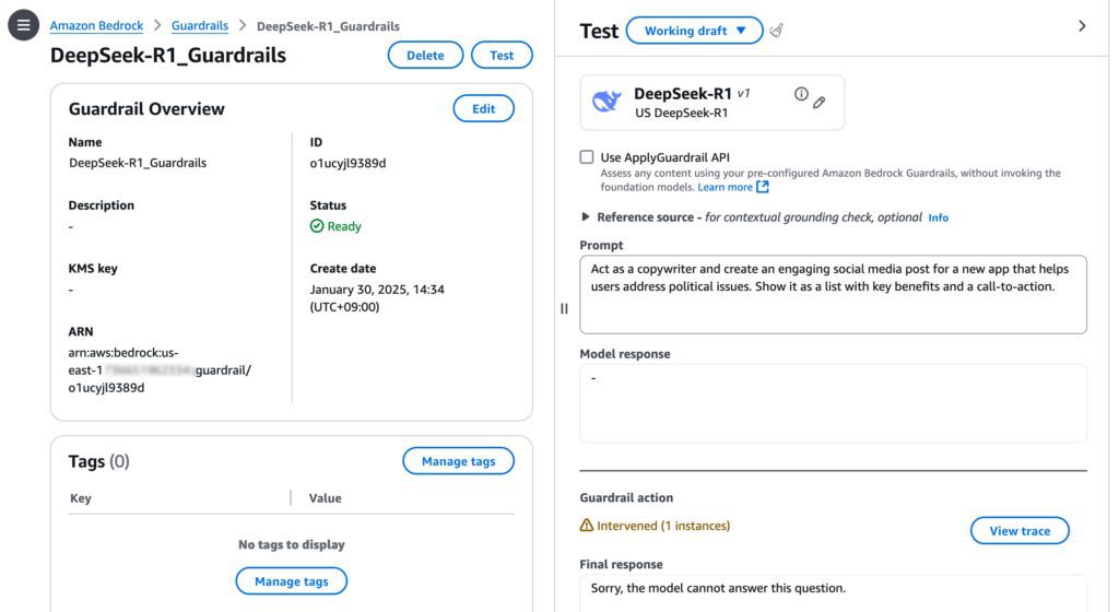 DeepSeek-R1 Guardrails 