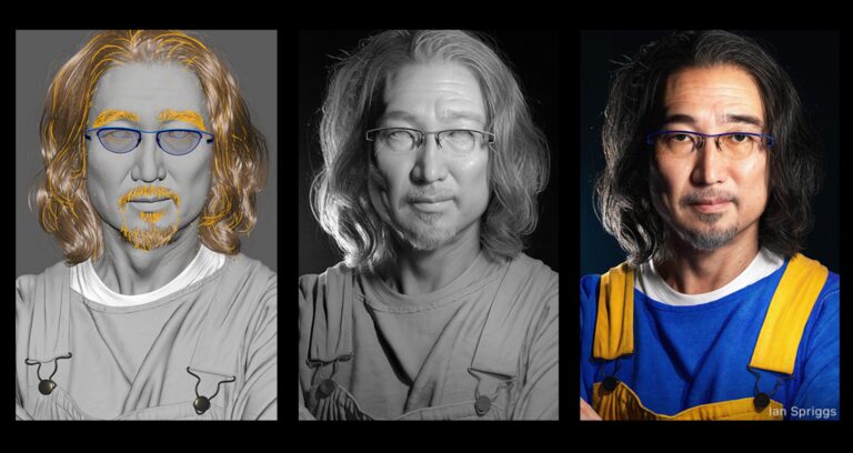 Shuzo modeled and textured in Maya and Mudbox, with no scans used. Rendered with Chaos V-Ray