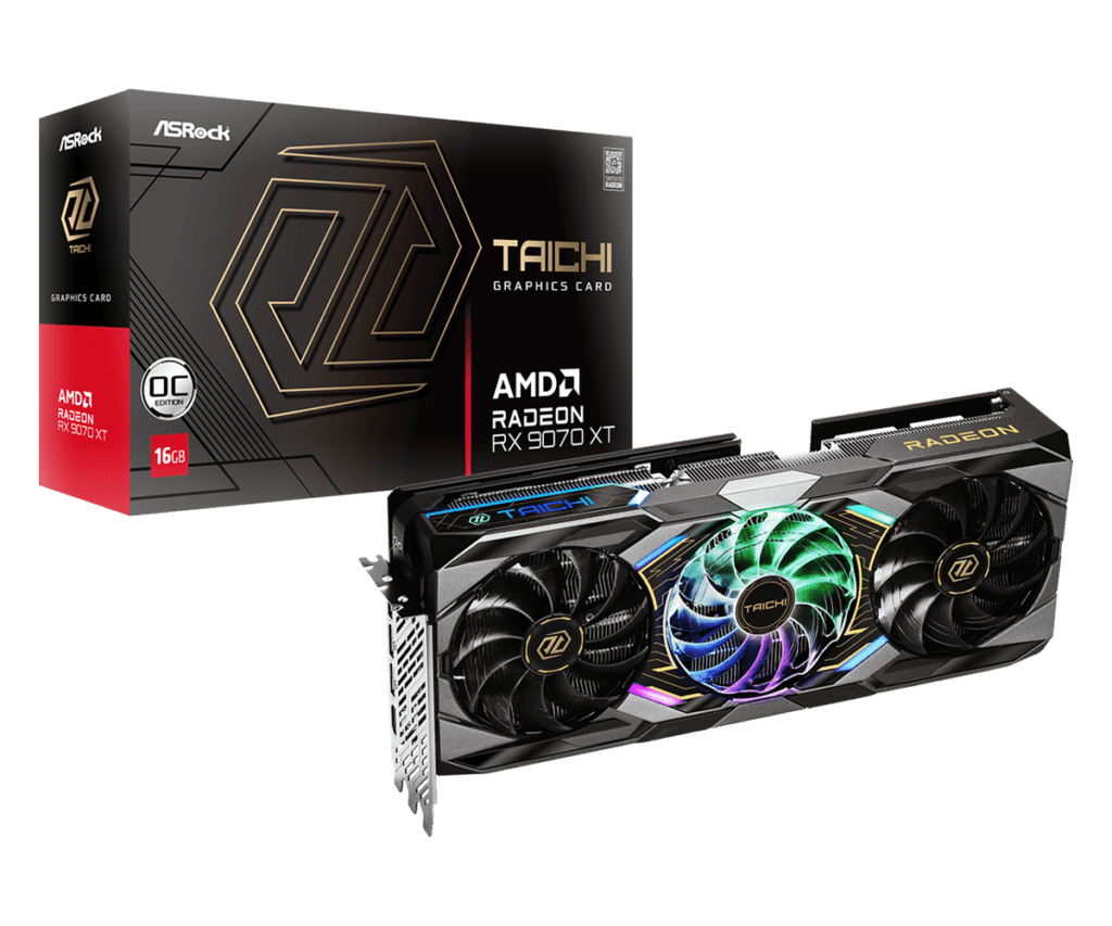 ASROCK Radeon RX 9070 XT Taichi 16GB OC graphics card 