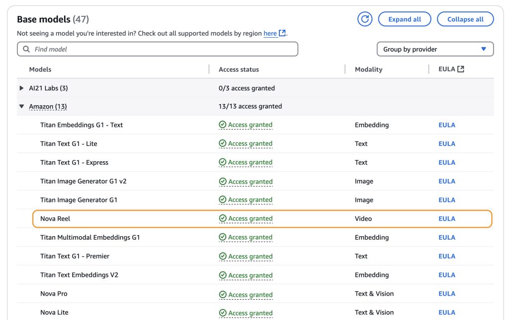 Amazon Nova Reel 1.1 Access Amazon Nova Reel 1.1 Access