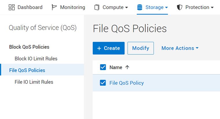File resource Quality of Service (QOS)