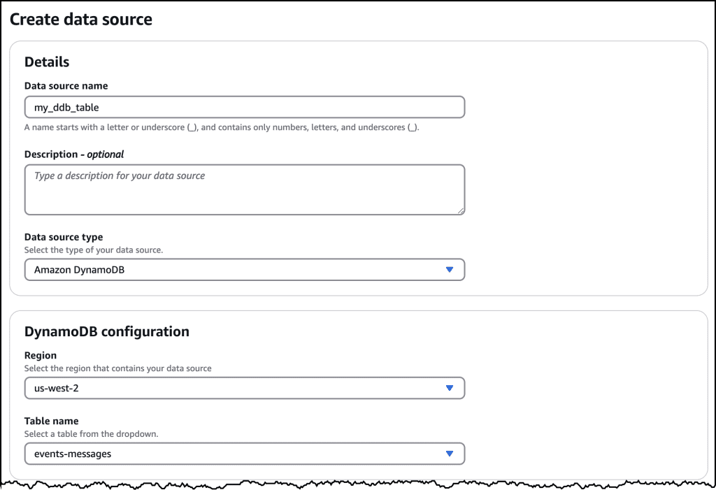 Data source drop down menu