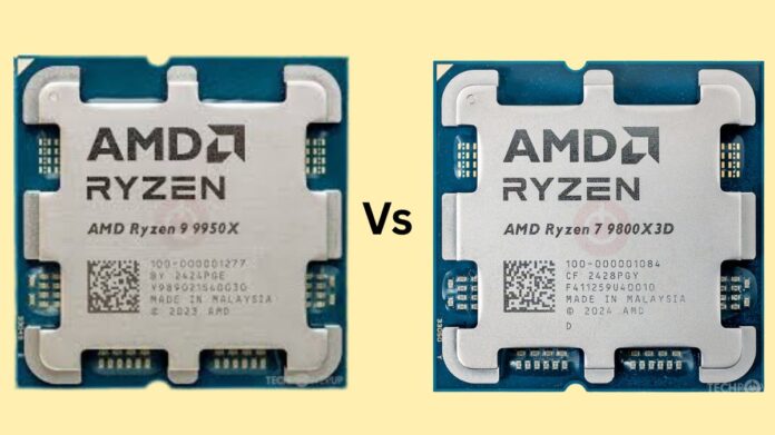 AMD Ryzen 9 9950x Vs AMD Ryzen 7 9800x3d